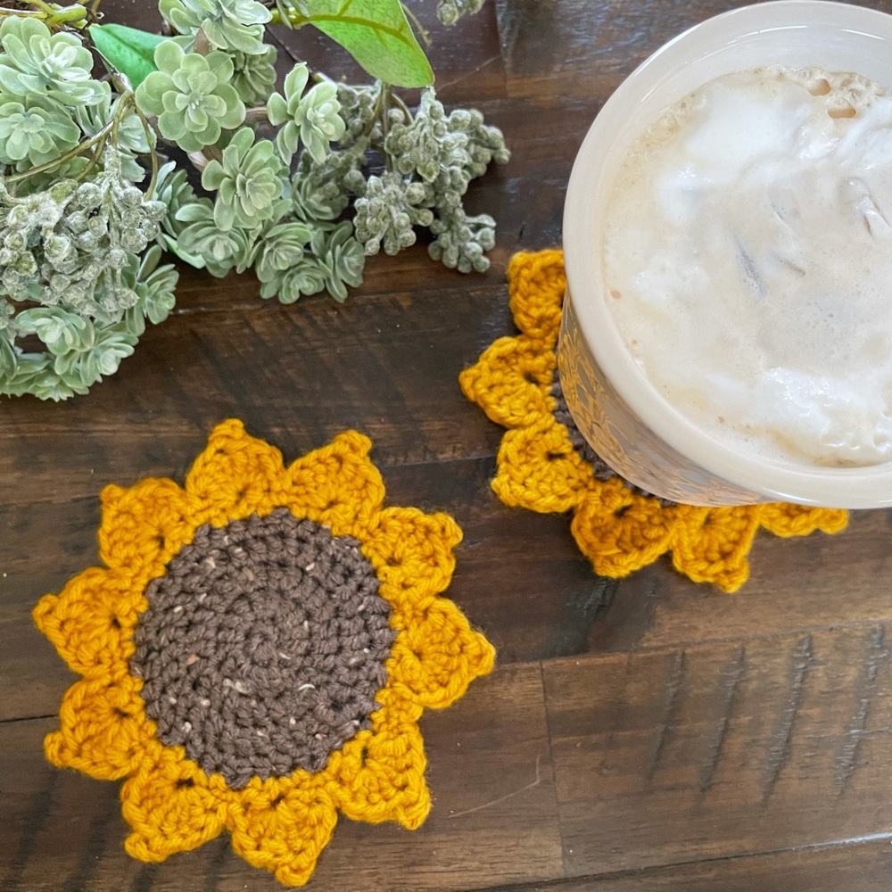 Handmade Sunflower Coasters (Set of 4) - Picture 1 of 2